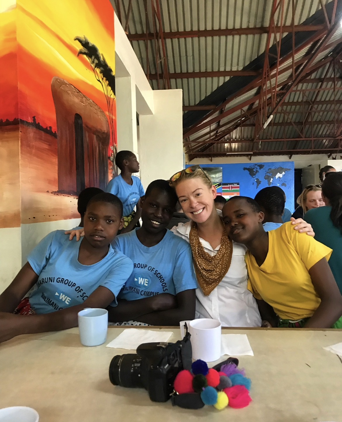 Adrianne Haslet with students abroad